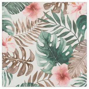 Modern Boho Waterverf Tropische Floral Stof