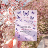 Modern Boho Waterverf Vlinder Meisje Baby shower Kaart