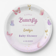 Modern Boho Waterverf Vlinder Meisje Baby shower