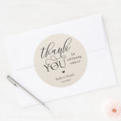 Modern Boho Wedding Cute Heart Thank You Gifts  Ronde Sticker (Envelop)