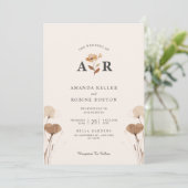 Modern Boho Wedding Invitation Kaart (Staand voorkant)