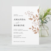 Modern Boho Wedding Invitation Kaart (Staand voorkant)