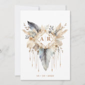 Modern Boho Wedding Invitation Kaart (Voorkant)