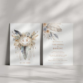 Modern Boho Wedding Invitation Kaart