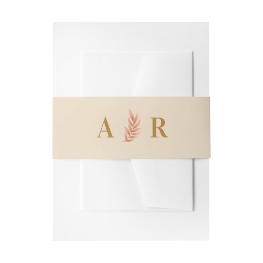 Modern Boho Wedding Invitation Monogram Uitnodigingen Wikkel (Voorkant Voorbeeld)