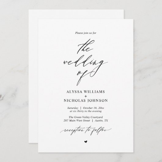 Modern Boho Wedding Kaart (Voorkant / Achterkant)