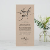 Modern Boho Wedding Reception Thank You Card Programmakaart (Staand voorkant)