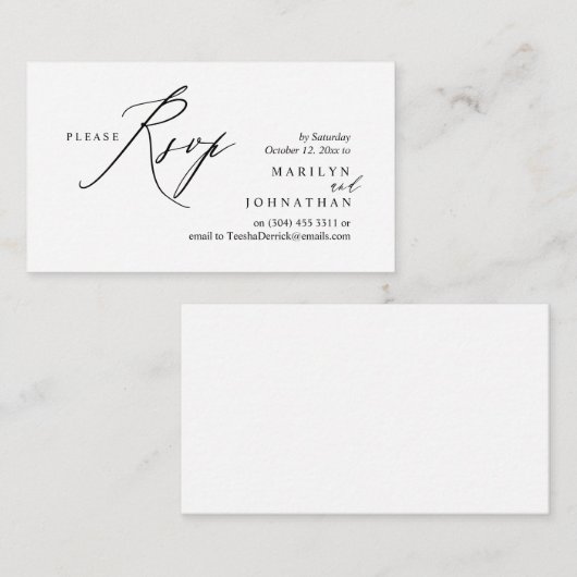 Modern Boho Wedding RSVP Informatiekaartje (Voorkant / Achterkant)