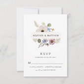 Modern Boho Wedding RSVP-kaart RSVP Kaartje (Voorkant)