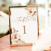 Modern Boho Wedding Table Numbers | Pampas Grass Aankondiging