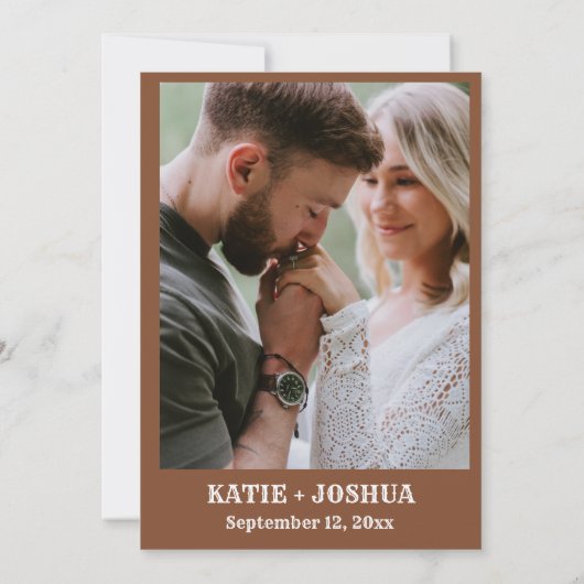 Modern Boho Western Cowboy Bruiloft Save the date Kaart (Achterkant)