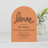 Modern boho western wedding invitations kaart (Staand voorkant)