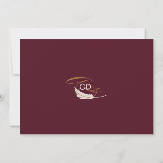 Modern Boho Whimsical Calligrafie Script Bourgondi Save The Date (Achterkant)