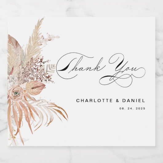 Modern Boho Whimsical Calligrafie Script Sparkling Wijnetiket (Enkel label)