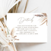 Modern Boho White Floral Fall Wedding Details Informatiekaartje
