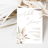 Modern Boho White Floral Spring Wedding Kaart
