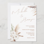 Modern Boho White Floral Spring Wedding Kaart (Voorkant)