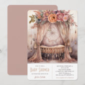 Modern Boho Wieg Dreamcatcher Mobiel Baby shower Kaart (Voorkant / Achterkant)