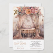Modern Boho Wieg Dreamcatcher Mobiel Baby shower Kaart (Voorkant)