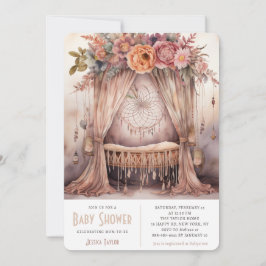 Modern Boho Wieg Dreamcatcher Mobiel Baby shower Kaart