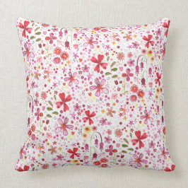 Modern Boho Wild Flower Waterverf Kussen