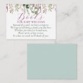 Modern Boho Wildbloemen Baby shower Boeken voor Ba Informatiekaartje (Voorkant / Achterkant)