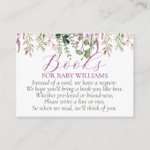 Modern Boho Wildbloemen Baby shower Boeken voor Ba Informatiekaartje (Voorkant)