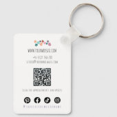 Modern Boho Wildebloem Bruids Haarstylist QR Sleutelhanger (Achterkant)