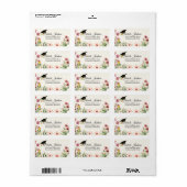 Modern Boho Wildflower Afstuderen Return Etiket (Full Sheet)