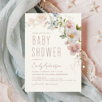 Modern Boho Wildflower Baby shower Elegant
