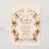 Modern Boho Wildflower Elegant Baby shower Kaart (Voorkant / Achterkant)
