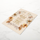 Modern Boho Wildflower Elegant Vrijgezellenfeest Folie Uitnodiging (Gedraaid)