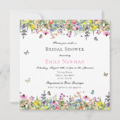 Modern Boho Wildflower Floral Vrijgezellenfeest Kaart (Voorkant)