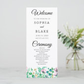 Modern Boho Wildflower Garden Wedding Programme (Staand voorkant)