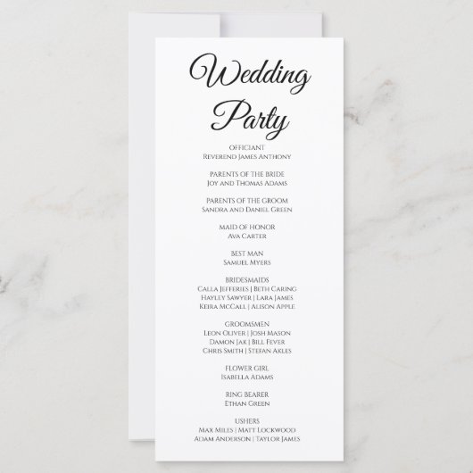 Modern Boho Wildflower Garden Wedding Programme (Achterkant)