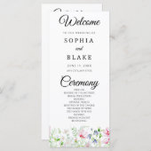 Modern Boho Wildflower Garden Wedding Programme (Voorkant / Achterkant)