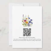 Modern Boho Wildflower QR Code Wedding Kaart (Achterkant)