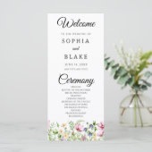 Modern Boho Wildflower Tuin Trouwprogramma (Staand voorkant)