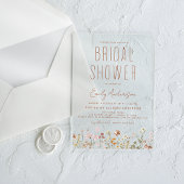 Modern Boho Wildflower Vrijgezellenfeest Elegant Acryl Uitnodigingen