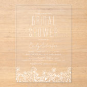 Modern Boho Wildflower Vrijgezellenfeest Elegant Acryl Uitnodigingen (Voorkant)