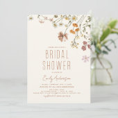 Modern Boho Wildflower Vrijgezellenfeest Elegant Kaart (Staand voorkant)