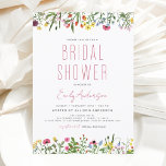 Modern Boho Wildflower Vrijgezellenfeest Elegant Kaart<br><div class="desc">Als je op zoek bent naar een leuke en levendige manier om je gasten uit te nodigen voor je toekomstige boho wildbloemenvrijgezellenfeest, kijk dan niet verder dan onze kleurrijke en unieke trouwuitnodigingen! Deze uitnodigingen bevatten een prachtige serie van wilde bloemen in een verscheidenheid van heldere en gewaagde kleuren, samen met...</div>