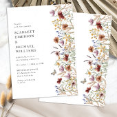 Modern Boho Wildflower Wedding Invitation Kaart