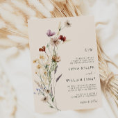 Modern Boho Wildflower Wedding Kaart