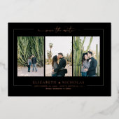 Modern Boho Woestijn | 3 Foto Save the Date Folie Uitnodiging (Voorkant)
