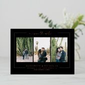 Modern Boho Woestijn | 3 Foto Save the Date Folie Uitnodiging (Staand Voorkant)
