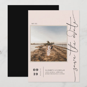 Modern Boho Woestijn Vierkant Foto Save the Date