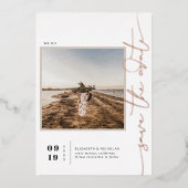 Modern Boho Woestijn | Vierkante Foto Save the Dat Folie Uitnodiging (Voorkant)