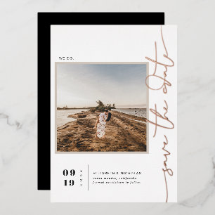 Modern Boho Woestijn Vierkante Foto Save the Dat Folie Uitnodiging