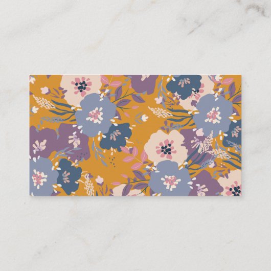 Modern Boho Yellow Botanical Florist Visitekaartje (Achterkant)